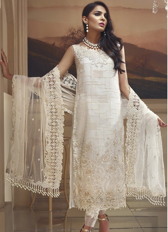 Off-white Net Pakistani Suit Zaylish Vol-1 102 By Volono Trendz
