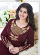 Wine Faux Georgette Anarkali Suit Pari Vol-6 183D Color By Volono Trendz Wine Faux Georgette Anarkali Suit Pari Vol-6 183D Color By Volono Trendz