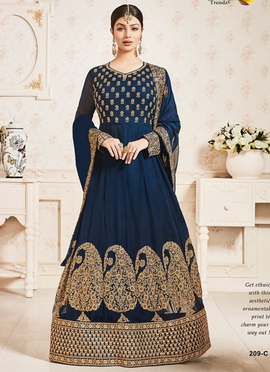 Blue Faux Georgette Floor Length Anarkali Pari Vol-10 209C Color By Volono Trendz Blue Faux Georgette Floor Length Anarkali Pari Vol-10 209C Color By Volono Trendz