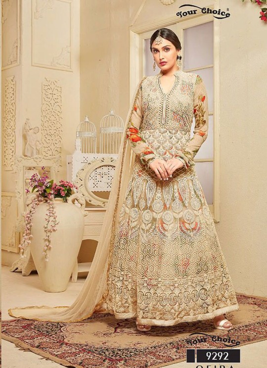 Gold Net Floor Length Anarkali OFIRA 9292 By Your Choice