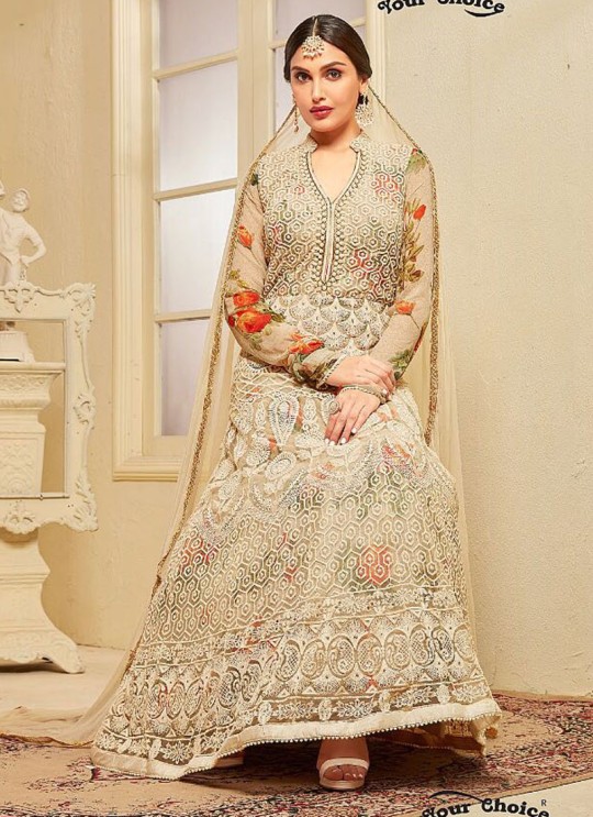 Gold Net Floor Length Anarkali OFIRA 9292 By Your Choice