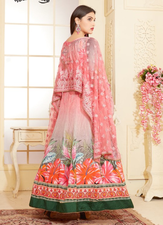 Pink Georgette Anarkali With Cape Top DEERHAM 2 2680 By Your Choice