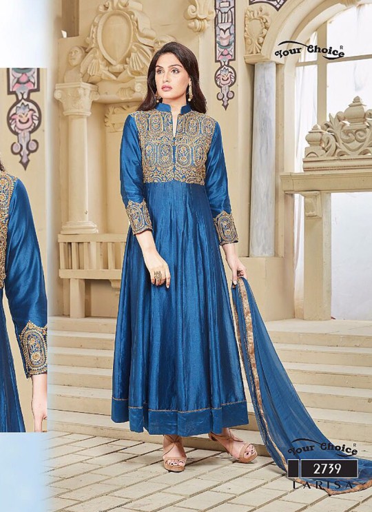 Blue Art Silk Anarkali Churidar LARISA 2739 By Your Choice
