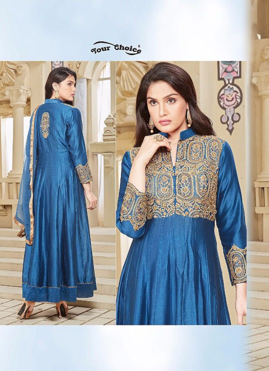 Blue Art Silk Anarkali Churidar LARISA 2739 By Your Choice