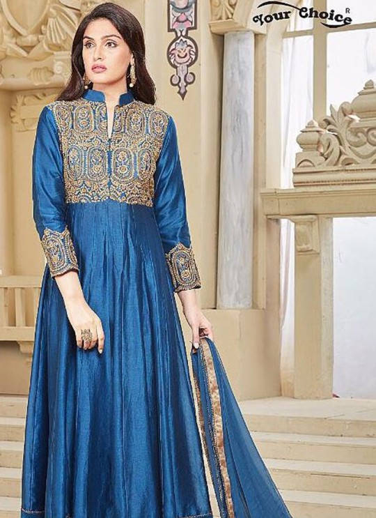 Blue Art Silk Anarkali Churidar LARISA 2739 By Your Choice