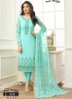 Turquoise Georgette Straight Cut Suit NAAZ 2638 By Your Choice Turquoise Georgette Straight Cut Suit NAAZ 2638 By Your Choice