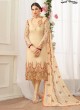 Beige Georgette Straight Cut Suit NAAZ 2639 By Your Choice