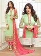 Pista Green Georgette Straight Cut Suit NAAZ 2641 By Your Choice