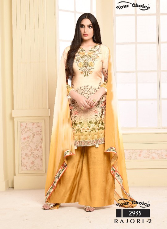 Pink N Yellow Cotton Palazzo Suit 2935 Rajori 2 By Your Choice Surat Pink N Yellow Cotton Palazzo Suit 2935 Rajori 2 By Your Choice Surat