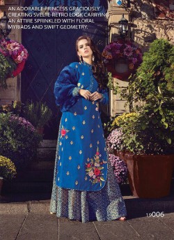 Blue Silk Designer Suit 19006 FUSION ADDICT BY ZOYA 19001 TO 19007 SERIES By Zoya