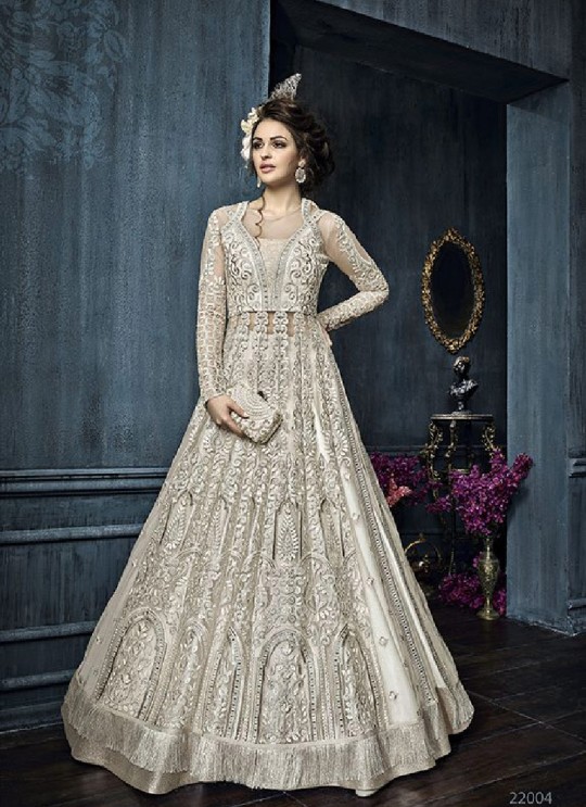 Off-white Net Anarkali With Skirt 22004 Zoya Celebrity 22001 Series By Zoya Off-white Net Anarkali With Skirt 22004 Zoya Celebrity 22001 Series By Zoya