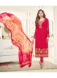 Aashirwad Sufia Magenta Faux Georgette Straight Suit By Aashirwad Sufia-21006