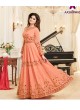 Aashirwad Celebrity Peach Faux Georgette Anarkali Suit By Aashirwad Celebrity-10004