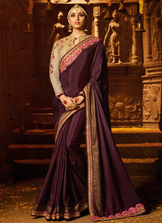 Purple Silk Wedding Saree Sakshi Vol 4 1181 By Ardhangini