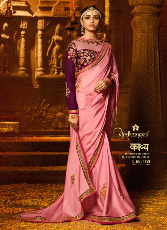 Pink Crape Wedding Saree Sakshi Vol 4 1183 By Ardhangini Pink Crape Wedding Saree Sakshi Vol 4 1183 By Ardhangini