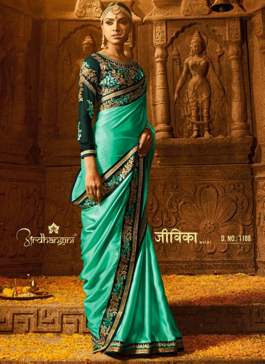 Teal Blue Crape Wedding Saree Sakshi Vol 4 1188 By Ardhangini Teal Blue Crape Wedding Saree Sakshi Vol 4 1188 By Ardhangini