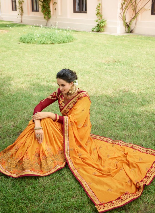 Mustard Cotton Silk Wedding Saree Srushti Vol 1 4116 By Ardhangini