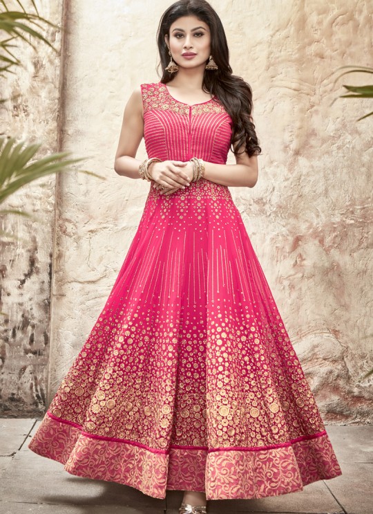 Pink Georgette Embroidered Anarkali Suit 12013 Series 12016 By Arihant