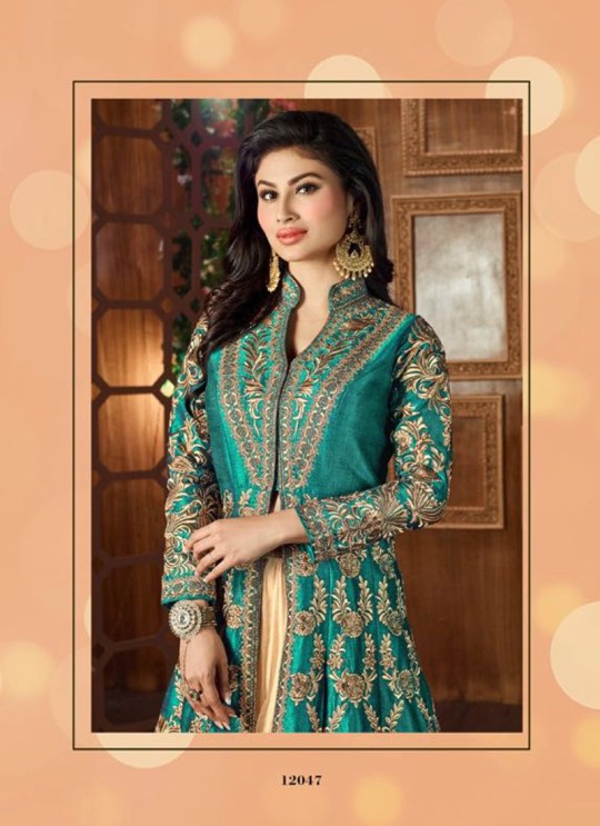Teal Green Art Silk Embroidered Jacket Style Anarkali SASHI VOL 6 12047 By Arihant Teal Green Art Silk Embroidered Jacket Style Anarkali SASHI VOL 6 12047 By Arihant