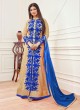 Beige N Blue Faux Georgette Embroidered Pant Style Suit SASHI VOL 6 12053 By Arihant Beige N Blue Faux Georgette Embroidered Pant Style Suit SASHI VOL 6 12053 By Arihant