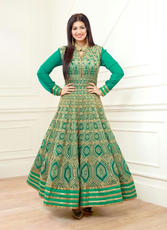 Green Faux Georgette Embroidered Anarkali Suit SASHI VOL 6 12057 By Arihant