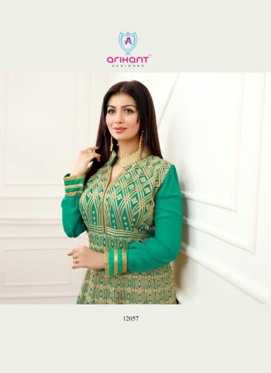Green Faux Georgette Embroidered Anarkali Suit SASHI VOL 6 12057 By Arihant