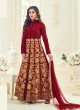 Maroon Art Silk Embroidered Anarkali Suit SASHI VOL 8 GOLD 12065 By Arihant