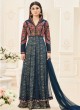 Grey Net N Silk Embroidered Floor Length Suit ROSSELL VOL 1 18001 By Arihant Grey Net N Silk Embroidered Floor Length Suit ROSSELL VOL 1 18001 By Arihant