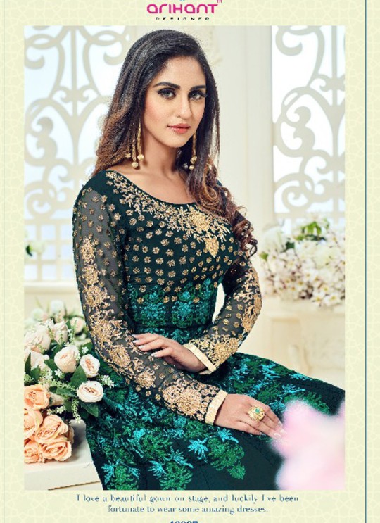 Green Georgette Embroidered Floor Length Anarkali ROSSELL VOL 2 18007 By Arihant