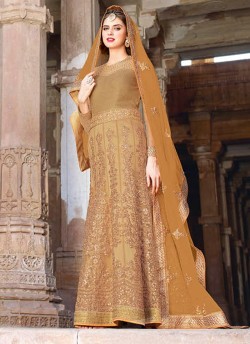 Gold Net Embroidered Floor Length Anarkali 1440 Series 1441 By Bela Fashion