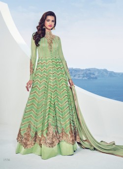 Green Net Embroidered Floor Length Anarkali Adore 1536 By Bela Fashion