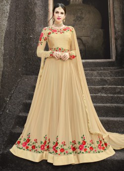 Beige Georgette Embroidered Floor Length Anarkali MEHZABEEN VOL-2 2493 By Bela Fashion