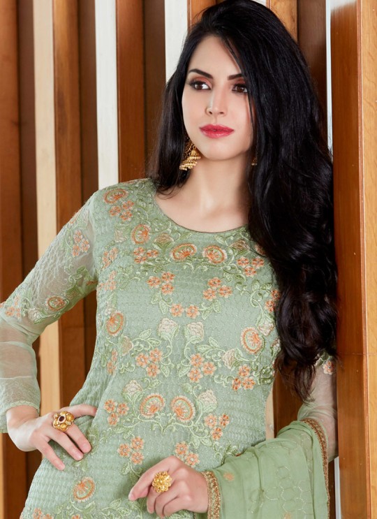 Pista Green Organza Embroidered Straight Suits MONARK 409 By Bela Fashion Pista Green Organza Embroidered Straight Suits MONARK 409 By Bela Fashion