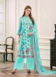 Turquoise JAM SILK COTTON Pakistani Salwar Kameez ATTRACTION NX 1007 By Deepsy