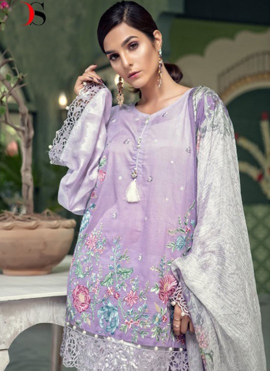 Lavender Cotton Pakistani Salwar Kameez MARIA B-4 100803 By Deepsy