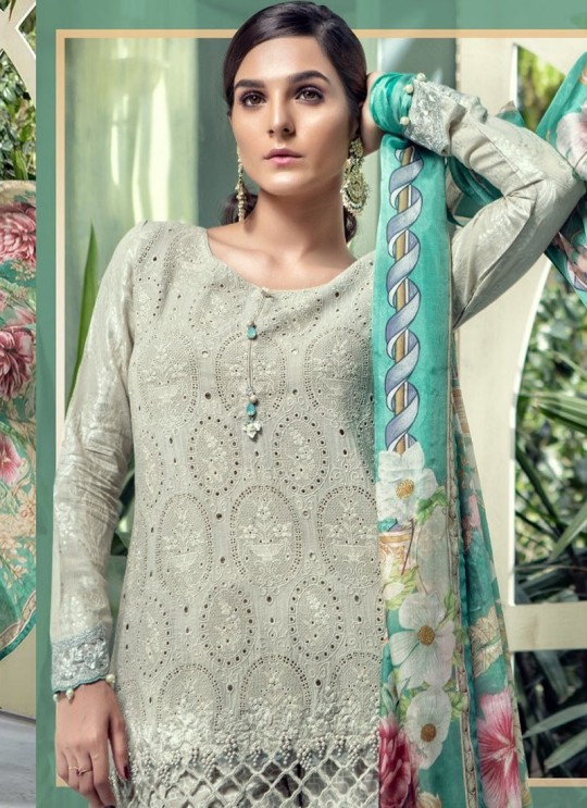 Grey Cotton Pakistani Salwar Kameez MARIA B-4 100805 By Deepsy