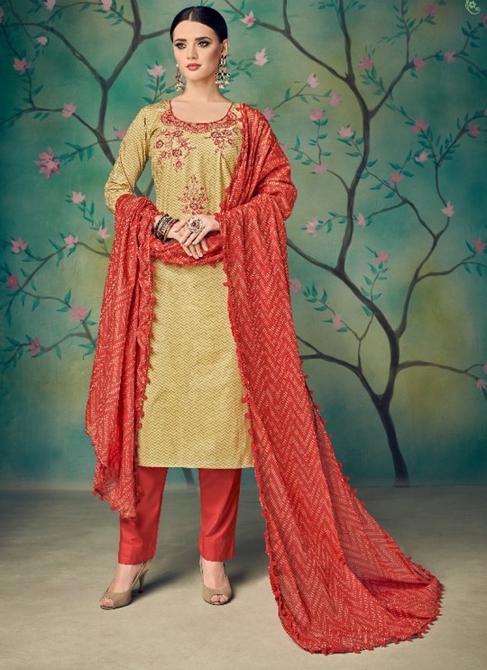 Beige Cotton Straight Cut Suit BAGHBAN 15003 By Deepsy Beige Cotton Straight Cut Suit BAGHBAN 15003 By Deepsy