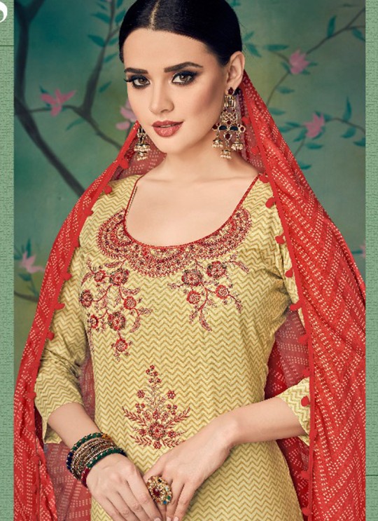 Beige Cotton Straight Cut Suit BAGHBAN 15003 By Deepsy