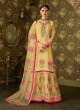 Beige Geoegette Pakistani Palazzo Suit DULHAN 2 BRIDEL COLLECTION 2002A Color By Deepsy