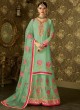 Green Geoegette Pakistani Palazzo Suit DULHAN 2 BRIDEL COLLECTION 2002B Color By Deepsy