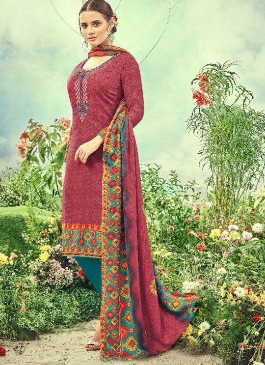 Red Cotton Satin Straight Cut Suit DEEPSY FLORENCE Vol-3 83003 By Deepsy