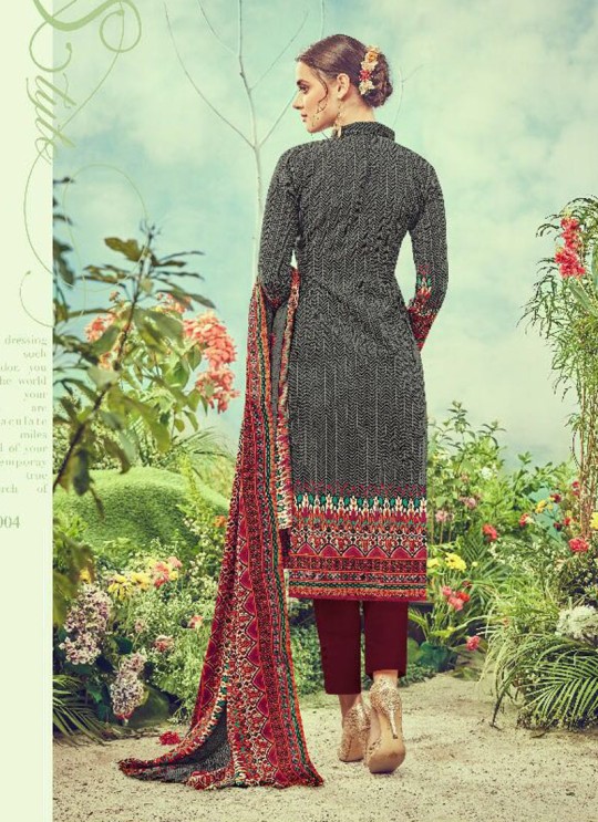 Grey Cotton Satin Straight Cut Suit DEEPSY FLORENCE Vol-3 83004 By Deepsy Grey Cotton Satin Straight Cut Suit DEEPSY FLORENCE Vol-3 83004 By Deepsy