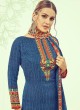 Blue Cotton Satin Straight Cut Suit DEEPSY FLORENCE Vol-3 83006 By Deepsy Blue Cotton Satin Straight Cut Suit DEEPSY FLORENCE Vol-3 83006 By Deepsy