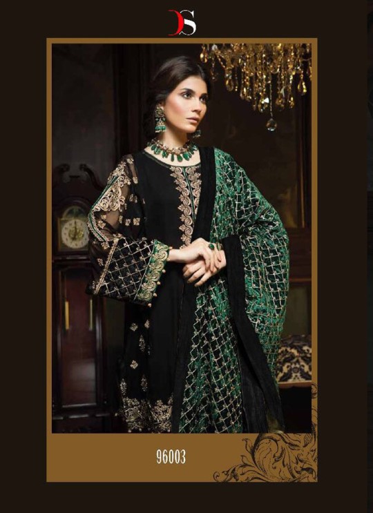 Black Geoegette Pakistani Salwar Kameez HAYAT 96003 By Deepsy