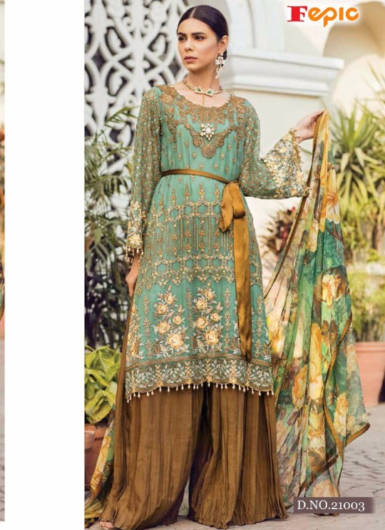 Sea Green Georgette Embroidered Pakistani Salwar Suit ROSEMEEN PEARLS BY FEPIC 21001 TO 21006 SERIES Fepic 21003