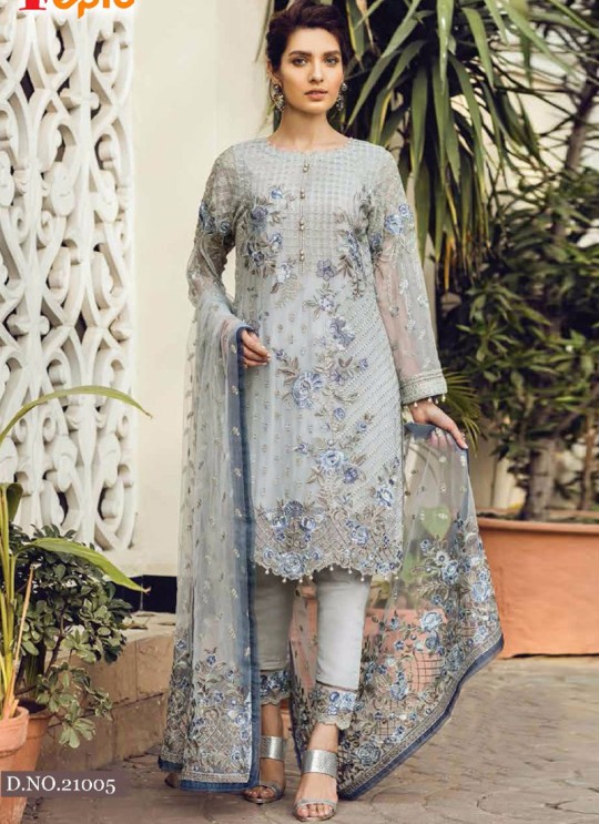Grey Georgette Embroidered Pakistani Salwar Suit ROSEMEEN PEARLS BY FEPIC 21001 TO 21006 SERIES Fepic 21005