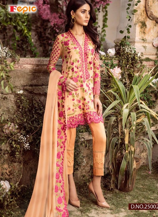 Beige Georgette Embroidered Pakistani Salwar Suit ROSEMEEN CRAVINGS BY FEPIC 25001 TO 25004 SERIES Set Fepic 25002
