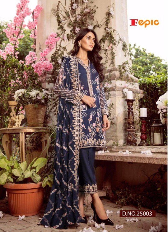 Blue Georgette Embroidered Pakistani Salwar Suit ROSEMEEN CRAVINGS BY FEPIC 25001 TO 25004 SERIES Set Fepic 25003