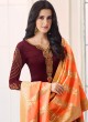 Wine Satin Georgette Straight Suit SIMAR SHABANA 12007 By Glossy