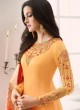 Yellow Satin Georgette Straight Suit SIMAR SHABANA 12009 By Glossy